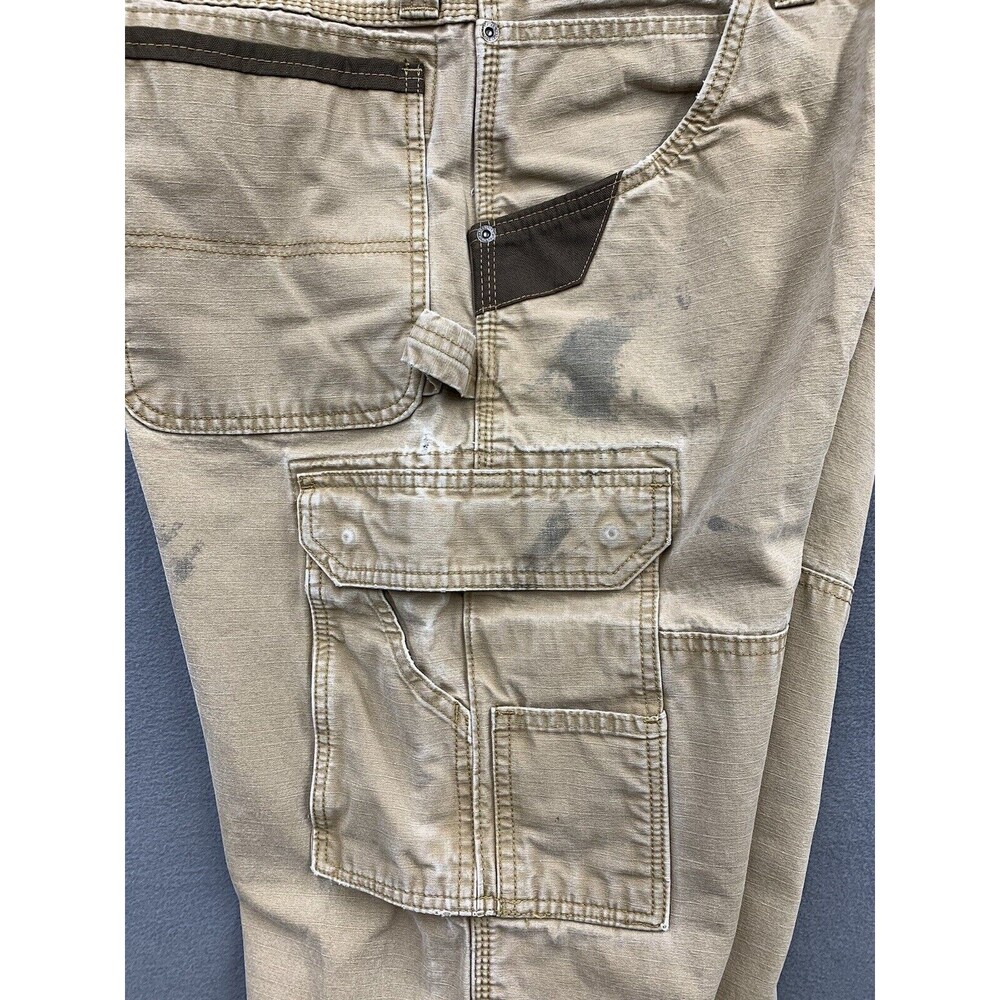 Wrangler Cargo Workwear Pants Mens Size 38 X 31 Beige Outdoor Heavily Stained - Picture 15 of 16